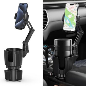 Read more about the article Phone Holders for Your Car, 2 in 1 Universal Cup Holder Expander Adjustable Base with Phone Mount, Long Arm with 360°Rotation Cup Holder Phones Mount for Car Compatible with All Smartphones