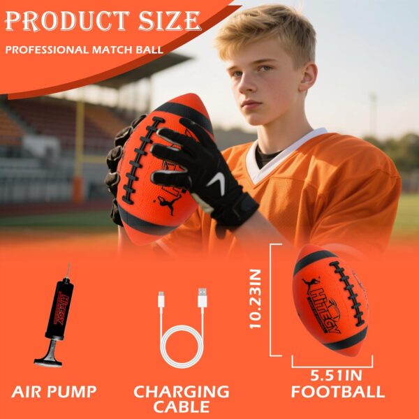 Rechargeable Light Up Football - Glow in The Dark Football - Junior Size - Equipped with USB-C Cable, Pump,Gift Wrapped Toys for Kids, Boys, Youth, Indoor & Outdoor Games - Image 7