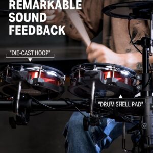 Donner DED-200 MAX Electronic Drum Set with Industry Standard Mesh Heads, 10” Snare, 8“ Tom, 10” Tom, 12” Crash, 450+ Authentic Sounds for Optimal Performance and Feel NEW