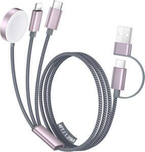 Read more about the article Temdan for Travel Essentials,3 in 2 USB C Cable for Apple Watch Charger/iPhone 16 Charger/Lightning,Multi Charging Cable Cord,Camping Essentials,Portable Designed for iWatch Series &iPhone 16-12-4FT