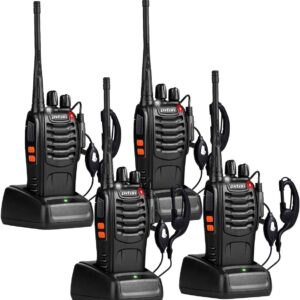 Walkie Talkies Long Range for Adults with Earpieces,16 Channel Walky Talky Rechargeable Handheld Two Way Radios with Flashlight Li-ion Battery and Charger（4 Pack）