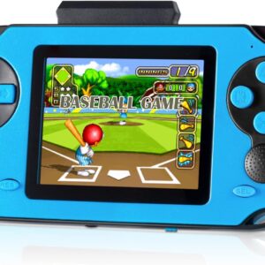 16 Bit Handheld Game for Kids Adults, 3.0” Large Screen Preloaded 230 HD Classic Retro Video Games with USB Rechargeable Battery & 3 Game Cartridges for Birthday Gift for Kids 4-12 (Blue)