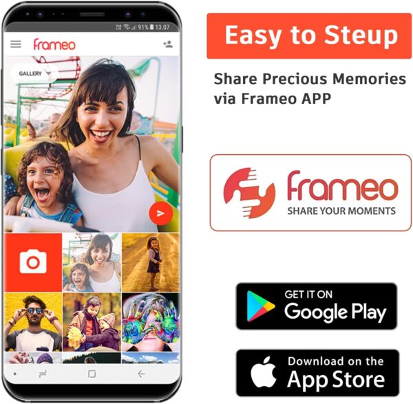 Frameo 10.1 inch Digital Picture Frame WiFi Smart Digital Photo Frame Wood IPS HD 1280 * 800 1080P Touch Screen Auto-Rotate Easy Setup to use Free Share Photos and Videos Gift for mon Father Women - Image 3