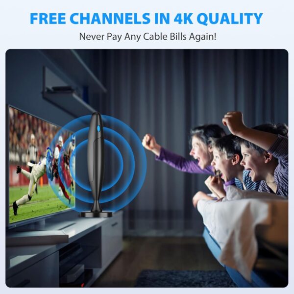 TV Antenna Indoor,Antenna for Smart TV for Long Range Reception and All Smart/Old TVs, HD Digital Antenna with Amplifier Signal Booster for Local Channels,Supports 4K 1080p - Image 5