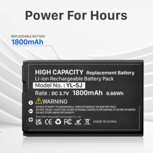 2pcs 1800mAh YL-5J Battery Compatible with Yealink W56HB W59R W56h/p W59VR W60P W76p W77P W79P W56-BATT One Talk IP DECT 3.7V