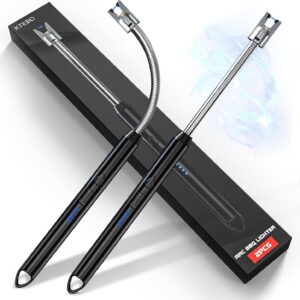 KTEBO® 2 Pack Plasma Arc Electric Lighters Rechargeable – USB Long Reach for Scented Candles, BBQ Grill &Camping – Windproof Design Lighters