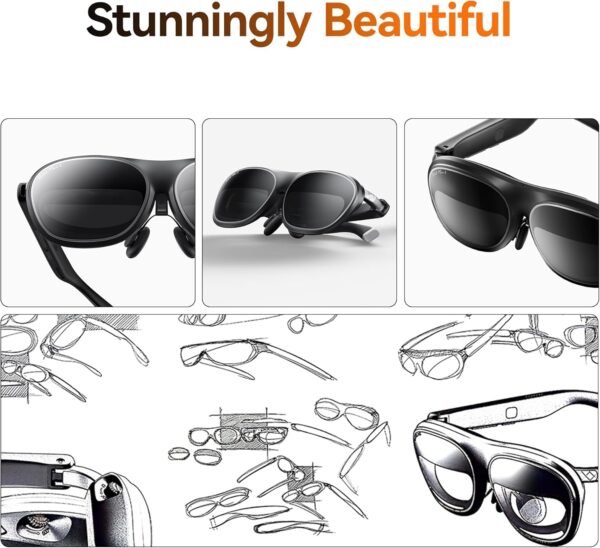 Rokid Max 2 AR Glasses Black, 215" Micro-OLED Display, 50° FOV, 600 Nits Brightness, Compatible with iphone 15&Android, Steam Deck, ROG, Ipad, Mac Immersive Wearable Display for Gaming & Entertainment - Image 7