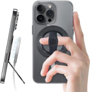Read more about the article EWA MagOne 3rd Gen [Compatible with MagSafe] Phone Grip Stand with Finger Strap, Removable Magnetic Ring Holder Kickstand Loop for iPhone 16,15, 14, 13, 12 Series-(Black)