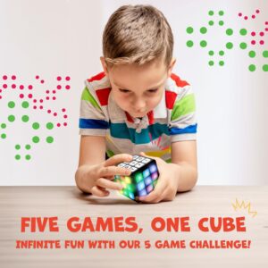 Winning Fingers Flashing Cube Electronic Memory and Brain Game – 4-in-1 Handheld Stem Toys for Kids – Cool Gadgets, Games for Boys and Girls – Fun Family Game for Kids Ages 6-12 – Educational Gift Toy
