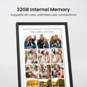 15.6” Digital Picture Frame with 1920×1080 IPS Touch Screen, 32GB Frameo WiFi Digital Photo Frame, Share Photos/Videos and Send Best Wishes via Free App