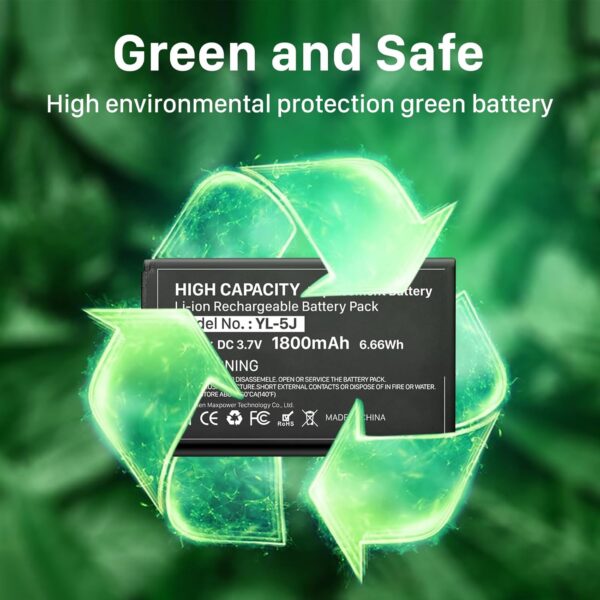 2pcs 1800mAh YL-5J Battery Compatible with Yealink W56HB W59R W56h/p W59VR W60P W76p W77P W79P W56-BATT One Talk IP DECT 3.7V - Image 4