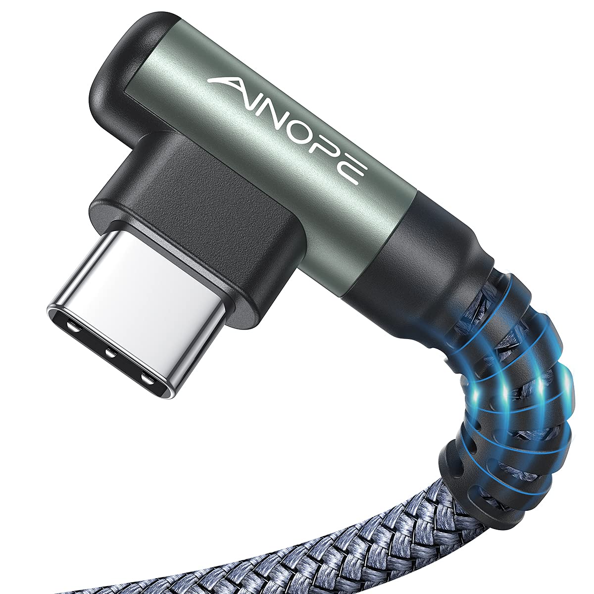 You are currently viewing AINOPE USB C Cable [2-Pack, 6.6ft] 3.1A Type C Charger Fast Charging, Right Angle USB to USB C Cable Braided USBC Charger for Galaxy S10+ S10 S9, Note 10 9, LG V30, Moto, iPhone 16 15 Cord Type C