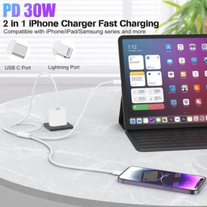 Fast Charger for iPhone 15 14 13 12 11,30W iPhone Charger Fast Charging with 6ft Lightning Cable for iPhone 14 13 12 Pro Max, USB C Fast Charger Cord for iPhone 15/15 Pro/15 Pro Max/15 Plus/iPad Pro