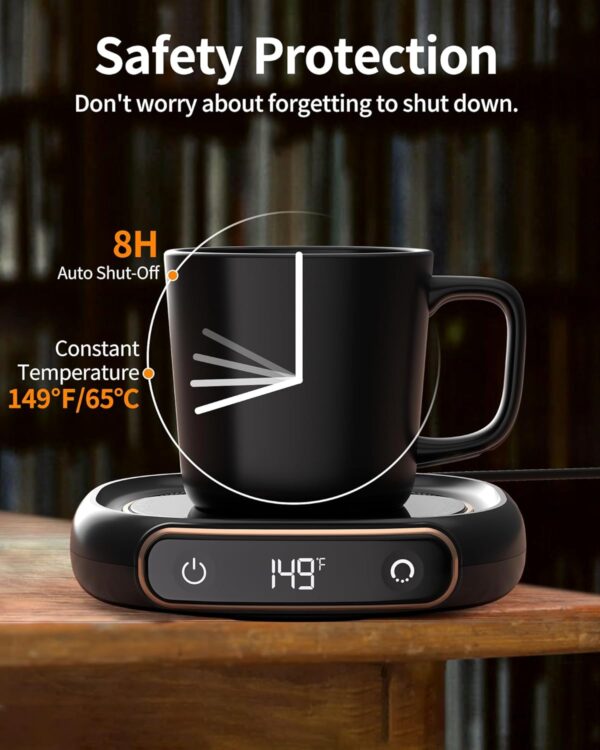 Lerat Coffee Mug Warmer, 3 Temp Settings & Auto Shut Off, Mug Warmer for Desk, Electric Beverage Warmer for Coffee/Tea/Milk in Your Home & Office, Coffee Gifts for Women Men Parents (No Cup) - Image 4