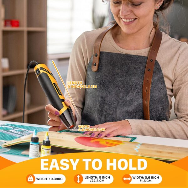 SEEKONE Mini Heat Gun, 350W 2-Temp Settings 500℉ & 842℉（260℃& 450℃） Fast Heat Hot Air Gun Tool with Reflector Nozzle and 4.9Ft Long Cable Overload Protection for Crafting, Vinyl Wrap and Shrink Tubing - Image 3