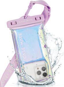 Read more about the article Case-Mate Soap Bubble IP68 Waterproof Phone Pouch – Floating Waterproof Phone Case w/Crossbody Lanyard – Cruise Ship Travel Essentials – Compatible w/All Devices – Touchscreen Friendly – Iridescent