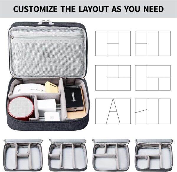 Lanola Travel Cable Organizer Bag, Electronic Accessories Case Portable Double Layer Cable Storage Bag for Cord,phone,Charger, Flash Drive, Phone, SD Card,Personal Items - (Black) - Image 4
