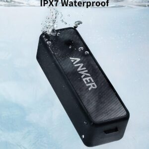 Anker Soundcore 2 Portable Bluetooth Speaker with Stereo Sound, Bluetooth 5, Bassup, IPX7 Waterproof, 24-Hour Playtime, Wireless Stereo Pairing, Speaker for Home, Outdoors, Travel