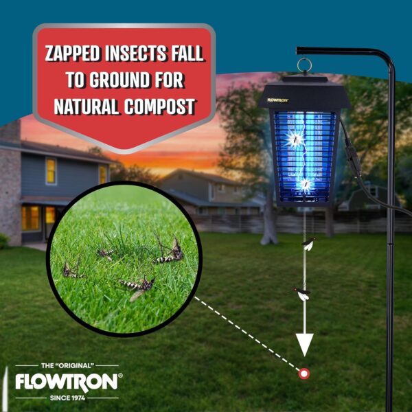 Flowtron Bug Zapper, 1 Acre of Outdoor Coverage with Powerful 40W Bulb & 5600V Instant Killing Grid, Electric Insect, Fly & Mosquito Zapper, Made in The USA - Image 9