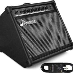 Donner 35-Watt Electronic Drum Amplifier DA-35, 2×8″ Speakers, 2-Channel, 3-Band EQ, DI Out, Wireless Audio, Black, Compatible with Electronic Drum & Keyboard, Digital Modeling Amplifier