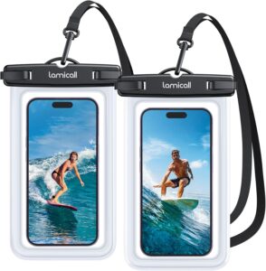 Read more about the article Lamicall Waterproof Phone Pouch Case – [2 Pack][Easy Lock & Heavy Duty] IPX8 Water Proof Cell Phone Dry Bag for Beach, Protector for iPhone 16 15 14 13 12 11 Pro Max Plus XS XR, Galaxy S24 S23, 4-7″