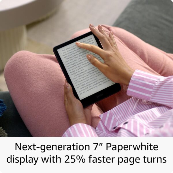 Amazon Kindle Paperwhite Signature Edition 32GB (newest model) – Our fastest Kindle with auto-adjusting front light, wireless charging, and weeks of battery life – Metallic Black - Image 3