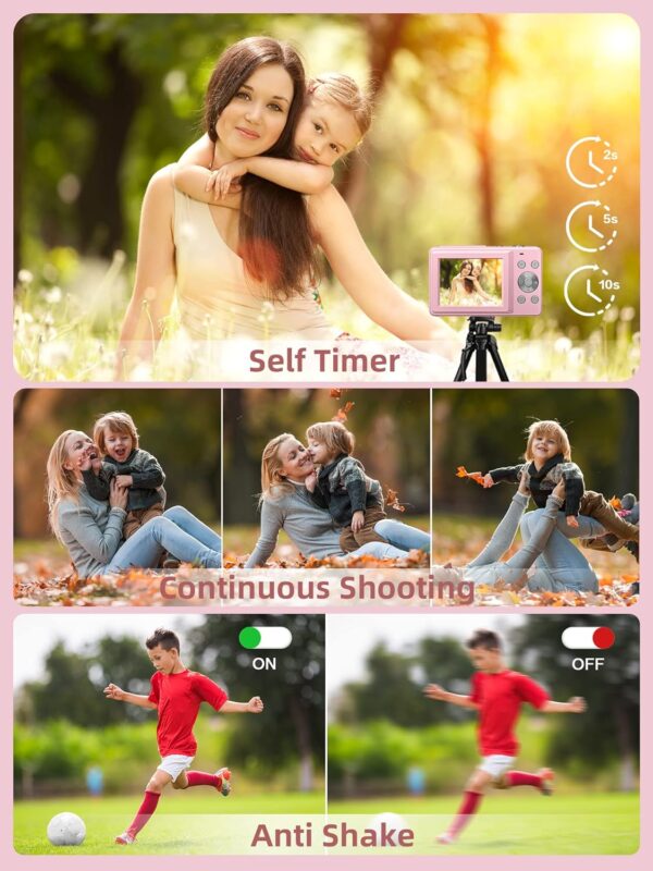 Digital Camera, FHD 1080P Camera, Digital Point and Shoot Camera with 16X Zoom Anti Shake, Compact Small Camera for Boys Girls Kids - Image 4