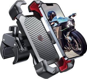 Read more about the article JOYROOM Motorcycle Phone Mount, [1s Auto Lock][100mph Military Anti-Shake] Bike Phone Holder for Bicycle, [10s Quick Install] Handlebar Phone Mount, Compatible with iPhone, Samsung, All Cell Phone