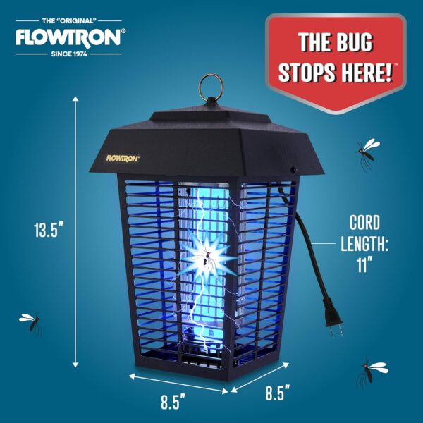 Flowtron Bug Zapper, 1 Acre of Outdoor Coverage with Powerful 40W Bulb & 5600V Instant Killing Grid, Electric Insect, Fly & Mosquito Zapper, Made in The USA - Image 6
