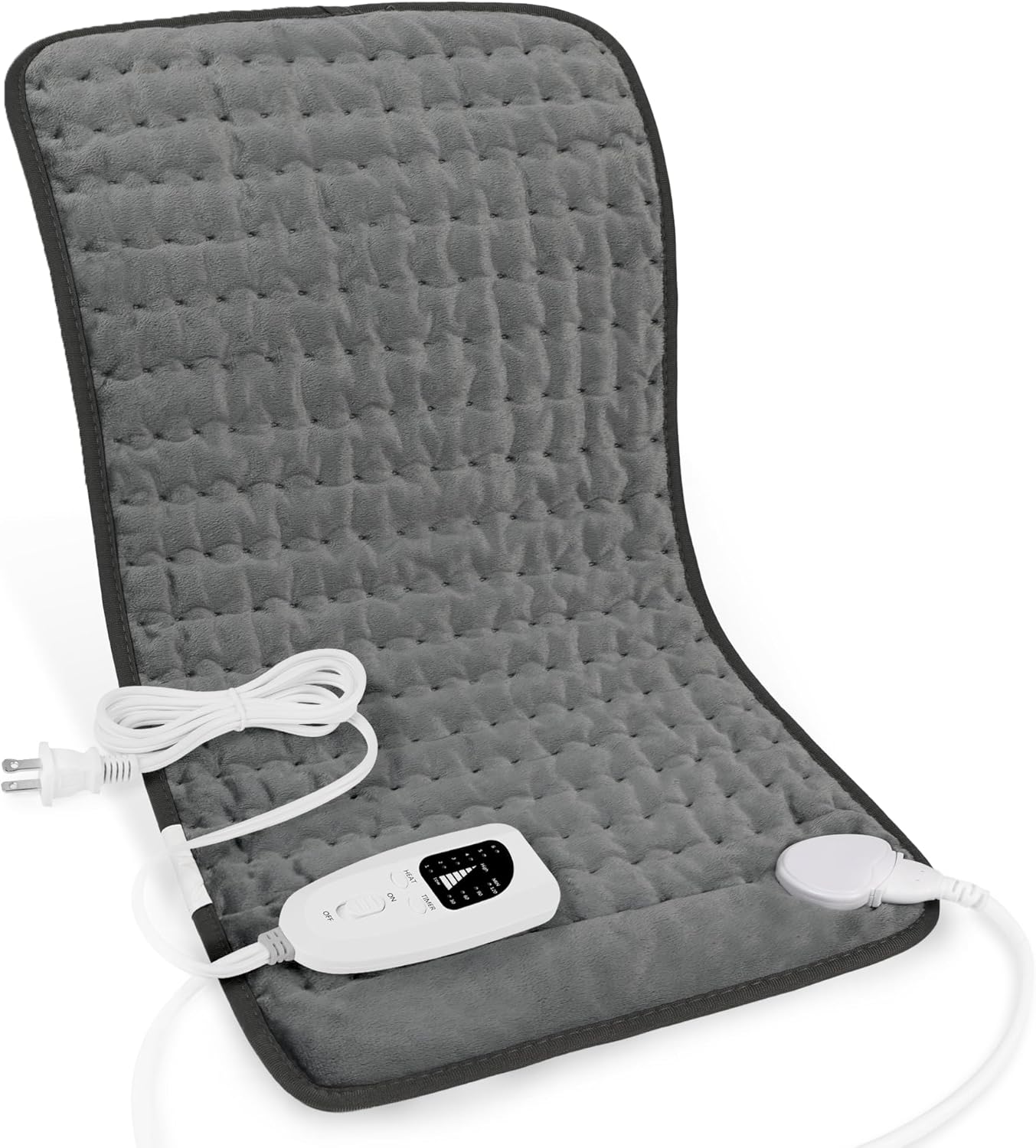 Heating Pad-Electric Heating Pads for Back,Neck,Abdomen,Moist Heated Pad for Shoulder,Knee,Hot Pad for Arms and Legs,Dry&Moist Heat & Auto Shut Off(Charcoal Gray, 12''×24')