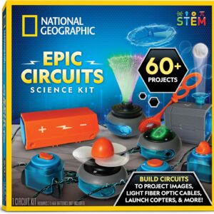 National Geographic Circuit Maker Kit – Electronics Kit for Kids with 60 Electrical Circuit Projects, Electric Circuit STEM Toy, Electronic Projects, Electrical Circuit Kit for Kids