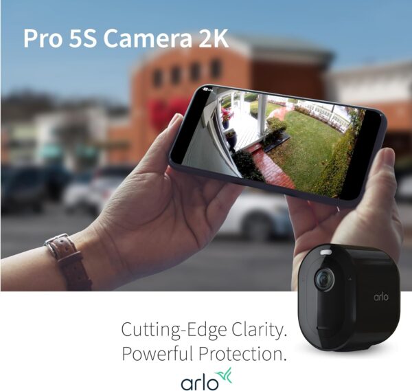 Arlo Pro 5S Spotlight Security Camera 2K HDR | Outdoor | Wireless | Dual-Band Wi-Fi Connects to The Strongest Network | 12X Zoom, 2-Way Audio, Color Night Vision, Live Stream Black (Black, 2 Cameras) - Image 8