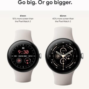 Google Pixel Watch 3 (45mm) Latest Model – Android Smartwatch, Heart Rate Tracking, Fitbit Advanced Running, Fitness Insights, 24-Hour Battery – Matte Black Aluminum Case – Obsidian Band – Wi-Fi