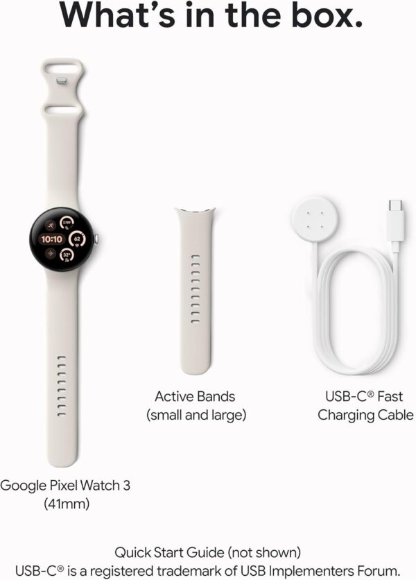 Google Pixel Watch 3 (41mm) Latest Model - Android Smartwatch, Heart Rate Tracking, Fitbit Advanced Running, Fitness Insights, 24-Hour Battery - Matte Black Aluminum Case - Obsidian Band - Wi-Fi - Image 12