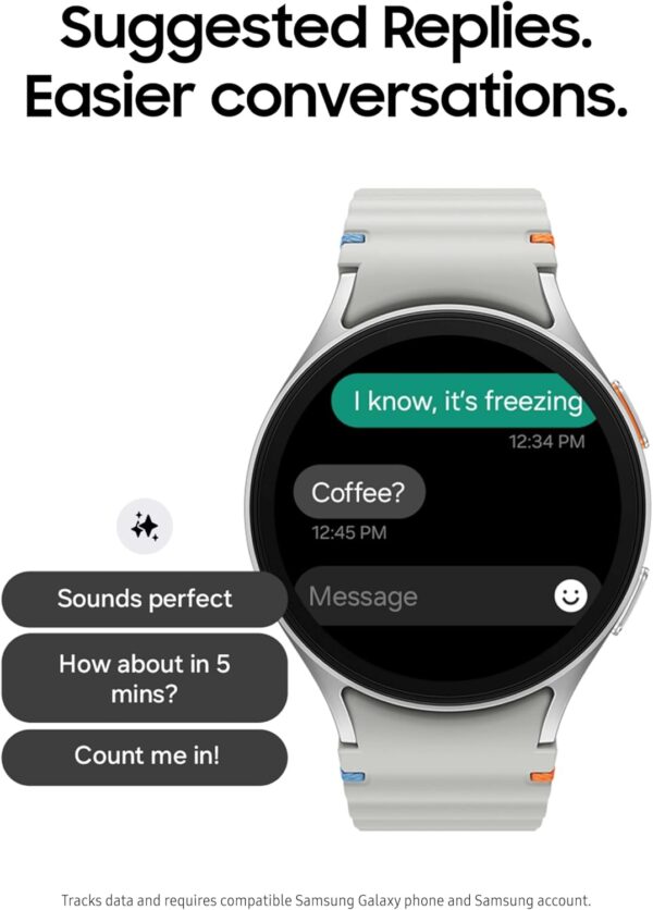SAMSUNG Galaxy Watch 7 44mm LTE AI Smartwatch + Free Band, Energy Score, Wellness Tips, Heart Rate Tracking, Sleep Monitor, Fitness Tracker, 2024, Silver [US Version, 1Yr Manufacturer Warranty] - Image 5