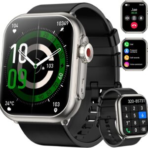 Smart Watch for Men Women, 1000 mAh 100 Day Battery Life, 1.85″ Fitness Tracker with Call Function, 110+ Sport Modes, Heart Rate, Sleep Monitor Fitness Watch, IP68 Waterproof, Compatible iOS Android