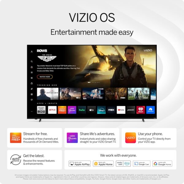 VIZIO 50-inch Quantum Pro 4K 120Hz QLED HDR10+ Smart TV with Dolby Vision, Active Full Array, 240Hz @ 1080p PC Gaming, WiFi 6E, Apple AirPlay, Chromecast Built-in, M50QXM-K01, 2023 Model - Image 8