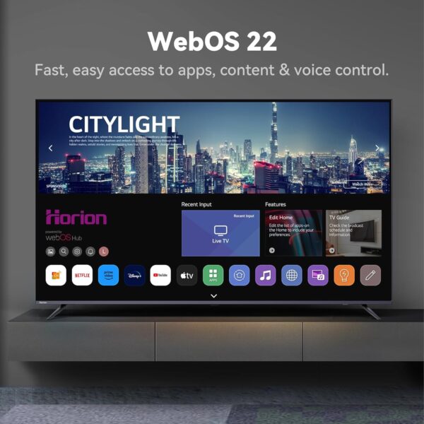 HORION 55 inch Smart TV, 4K UHD LED TV with WebOS 22, Ultra Slim Television with Mega Contrast, HDR10, Dolby Audio - Streaming Live, Bluetooth, Hdmi, WiFi ((P6D Series, 2025) - Image 5