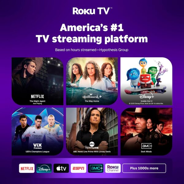 Hisense 85-Inch Class A6 Series 4K UHD Smart Roku TV (85A6NR, 2024 Model) - Dolby Vision HDR, DTS Studio Sound, Game Mode Plus, Alexa Compatibility, Black - Image 12