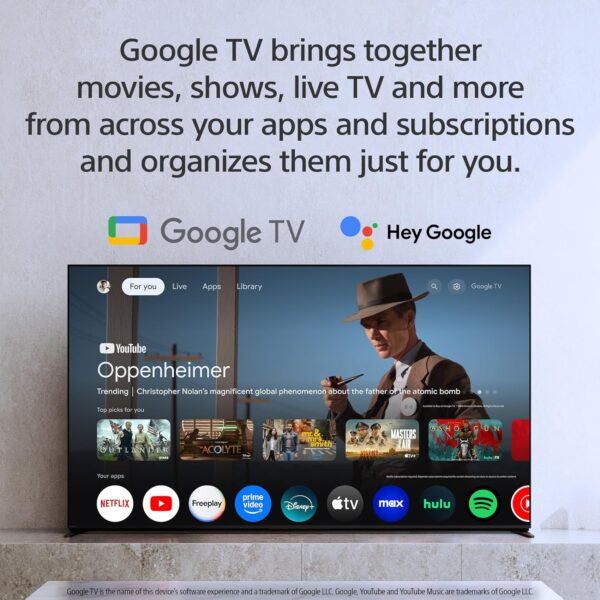 Sony BRAVIA 8 II 55 Inch TV, QD OLED, 4K Smart Google TV, XR Processor with AI Technology, Ultra Slim Design, 120hz Television, Dolby Vision/Atmos, Exclusive Features for PS5, K-55XR80M2, 2025 Model - Image 9