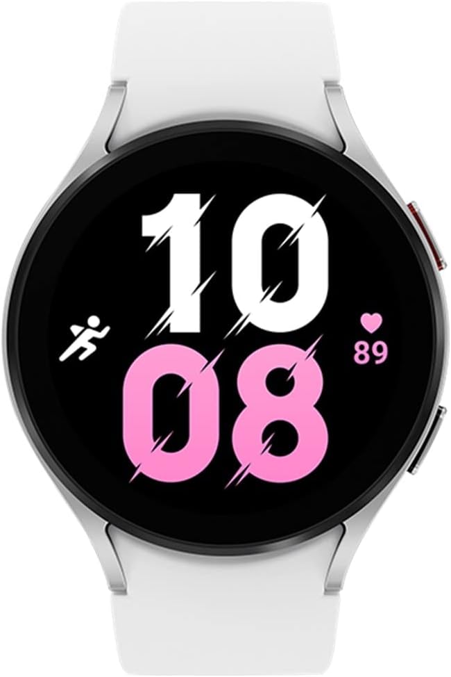 Samsung Galaxy Watch 5 (44mm, WIFI + 4G LTE) 1.4" Super AMOLED Smartwatch GPS Bluetooth, 3-in-1 Bioactive Sensor, Water Resistant R915U (Fast Charger Bundle, Silver) (Renewed)