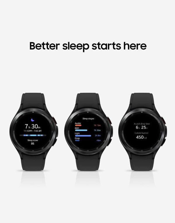 Samsung Galaxy Watch 4 Classic 42mm Smartwatch with ECG Monitor Tracker for Health Fitness Running Sleep Cycles GPS Fall Detection Bluetooth US Version, Black (Renewed) - Image 3