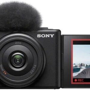 Sony ZV-1F Vlogging Camera Black ZV1F/B, Case, 64GB Card, Card Reader, Flex Tripod, Memory Card Wallet, Cap Keeper, Cleaning Kit
