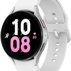 Samsung Galaxy Watch 5 (44mm, WIFI + 4G LTE) 1.4″ Super AMOLED Smartwatch GPS Bluetooth, 3-in-1 Bioactive Sensor, Water Resistant R915U (Fast Charger Bundle, Silver) (Renewed)