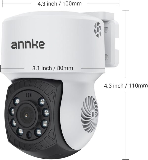 ANNKE 2Pack 1080P 2MP AHD CCTV Home Surveillance Dome Wired PT Camera with 350° pan and 90° tilt, 100ft IR Night Vision, IP65 Weatherproof Security Add–On Cam for Outdoor, Wide Compatibility - APT200 - Image 9