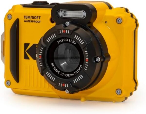 KODAK PIXPRO WPZ2 Rugged Waterproof Shockproof Dustproof WiFi Digital Camera 16MP 4X Optical Zoom 1080P Full HD Video Vlogging Camera 2.7" LCD (Yellow) - Image 3