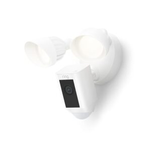 Ring Floodlight Cam Wired Plus — Outdoor home or business security with motion-activated 1080p HD video and floodlights, (2021 release) White