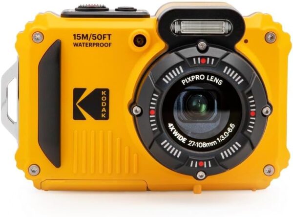 KODAK PIXPRO WPZ2 Rugged Waterproof Shockproof Dustproof WiFi Digital Camera 16MP 4X Optical Zoom 1080P Full HD Video Vlogging Camera 2.7" LCD (Yellow) - Image 2