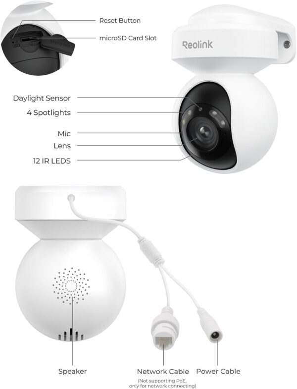REOLINK 4K Outdoor Plug-in WiFi 6 Security Camera, PTZ Camera for Home Security, Wi-Fi 6 New Tech, Motion Tracking, Smart Detection, 3X Optical Zoom, Motion Spotlight, Local Storage, E1 Outdoor Pro - Image 8