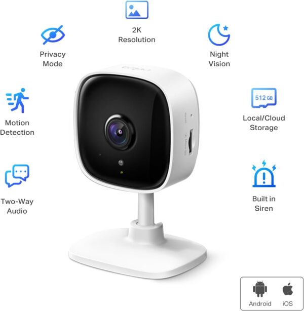 TP-Link Tapo 2K Security Camera for Baby Monitor, Dog Camera w/Motion Detection, 2-Way Audio Siren, Night Vision, Cloud & SD Card Storage, Works w/Alexa & Google Home, 4-Pack (Tapo C110P4) - Image 2